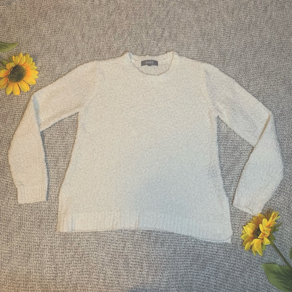 Marled by Reunited White Pullover Sweater